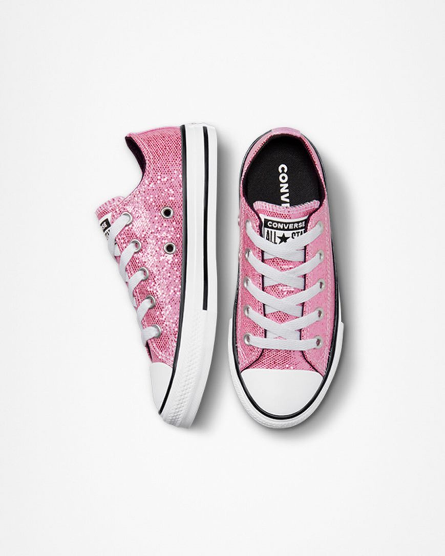 Zapatillas Bajas Converse Chuck Taylor All Star Glitter Niña Rosas Negras | PE 807LP2